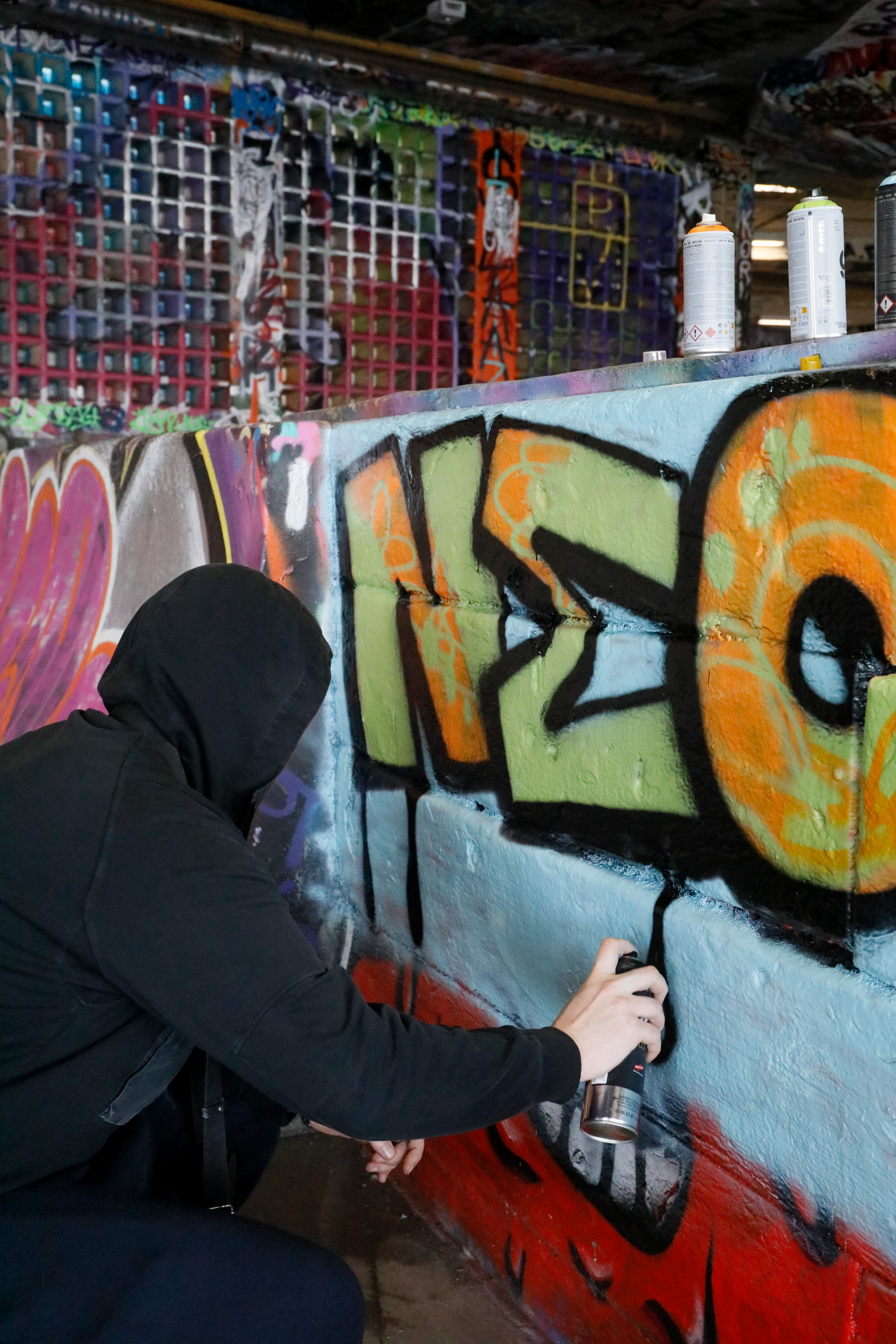 Resident creating graffiti in Lambeth