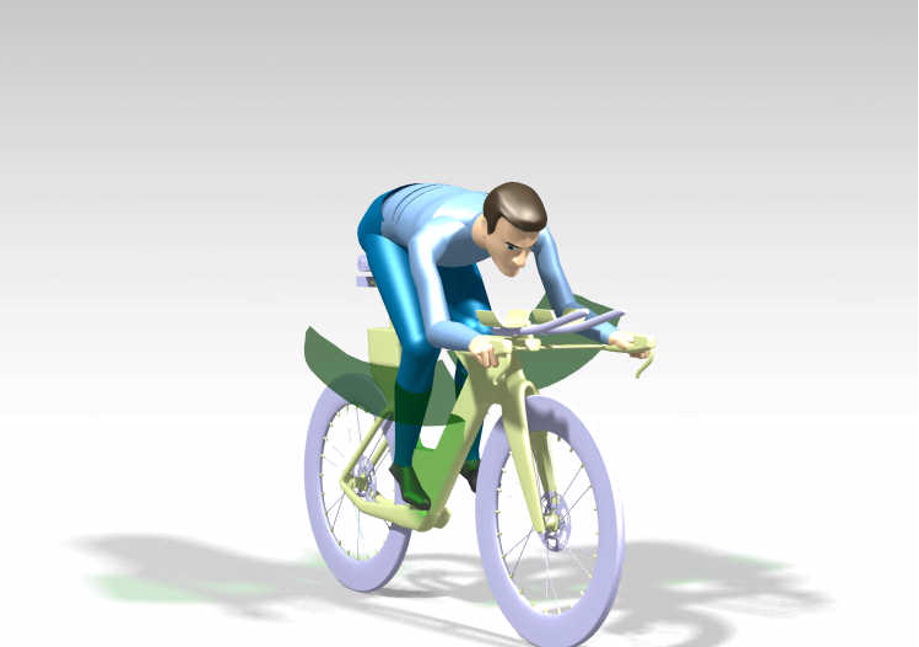 Cyclist leg movement and frame clearance analysis