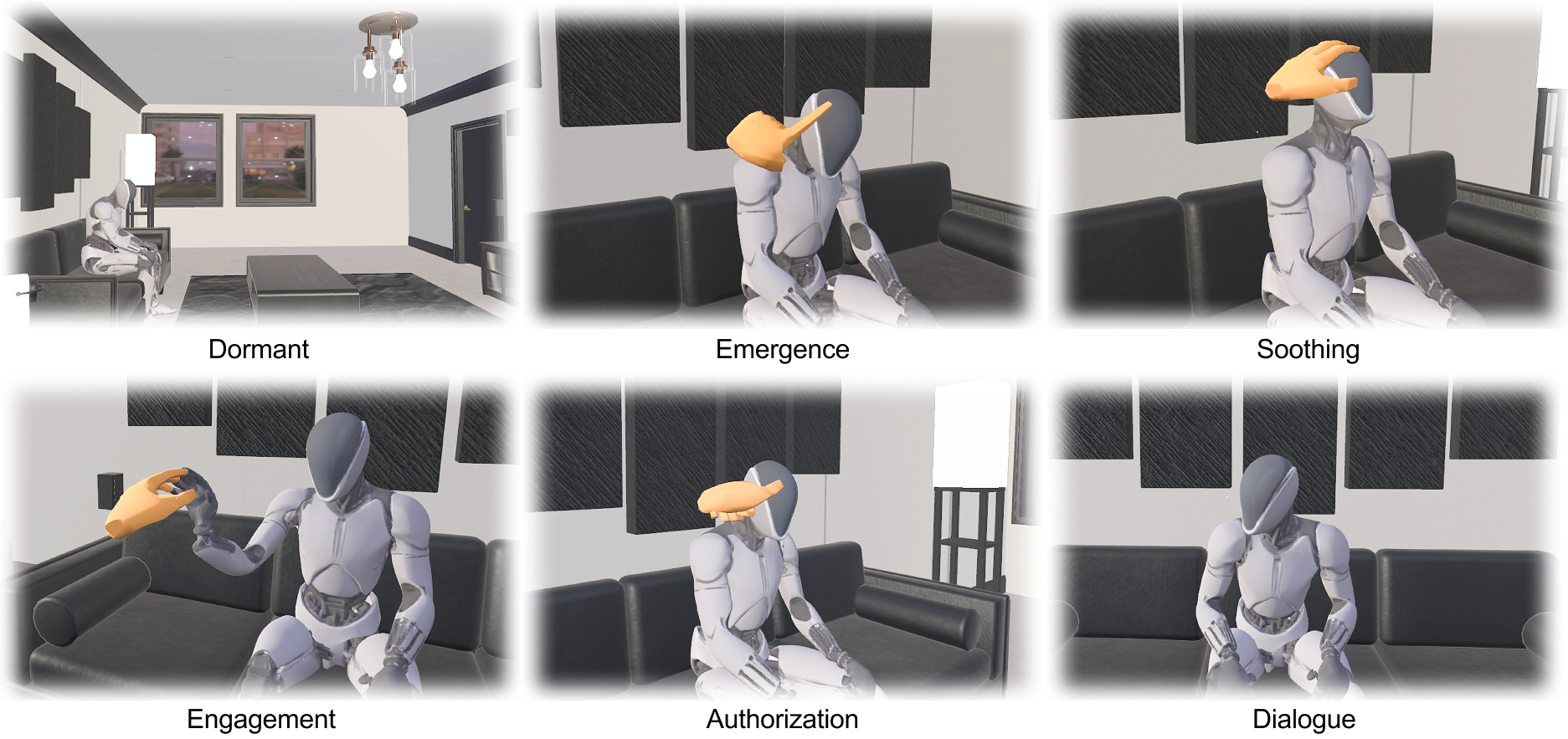 Software HRI interaction scenes for the PVDF haptic device